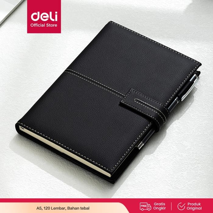 

Deli Leather Cover Notebook Buku Catatan Agenda Kulit Magnetic EN142L
