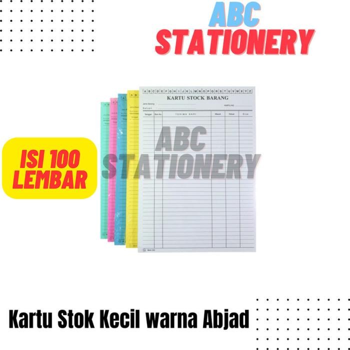 

Kartu Stok Kecil warna Abjad (1 pak isi 100 lembar)