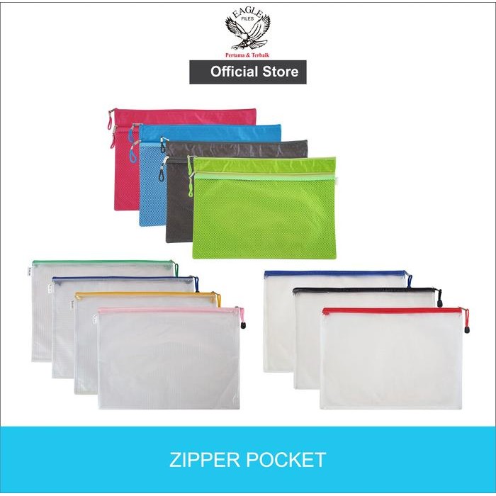 

EAGLE Zipper Pocket B4 / Tempat Pensil / Pencil Case / Document Bag / Map Kain