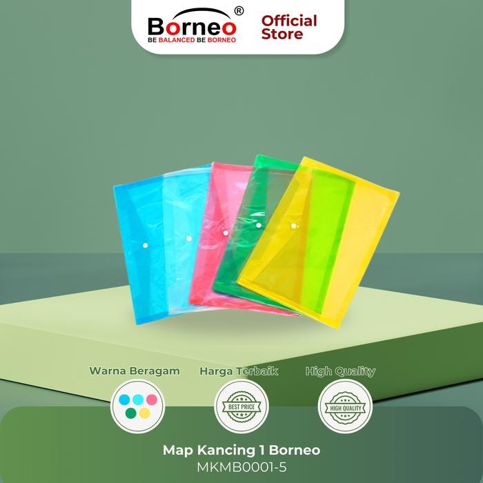 

12 Pcs - Map Kancing Borneo (merah, biru, kng, putih, hijau) - A4/F4