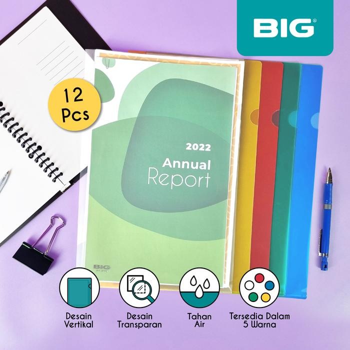 

BIG Map L F4 Folio Plastik Transparan Clear Sleeves MF-8113 12 Pcs Stationery