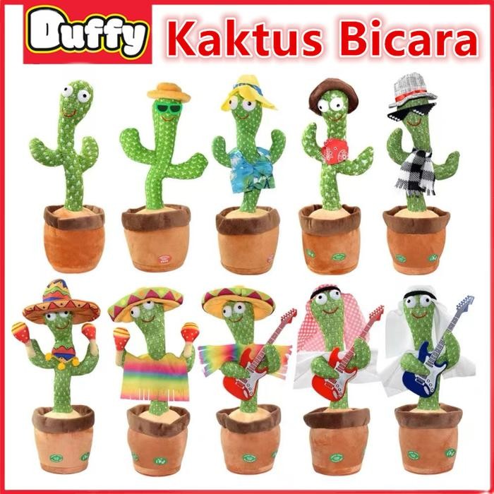 Duffy Toys Mainan Boneka Kaktus Bergoyang dan Bicara / Kaktus Bicara Dan Goyang / Boneka Kaktus