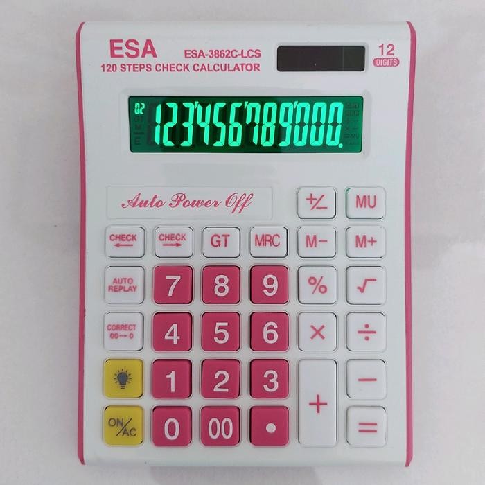 

Kalkulator LCD LED Calculator Check Correct 12Digits Original ESA 3862Lcs