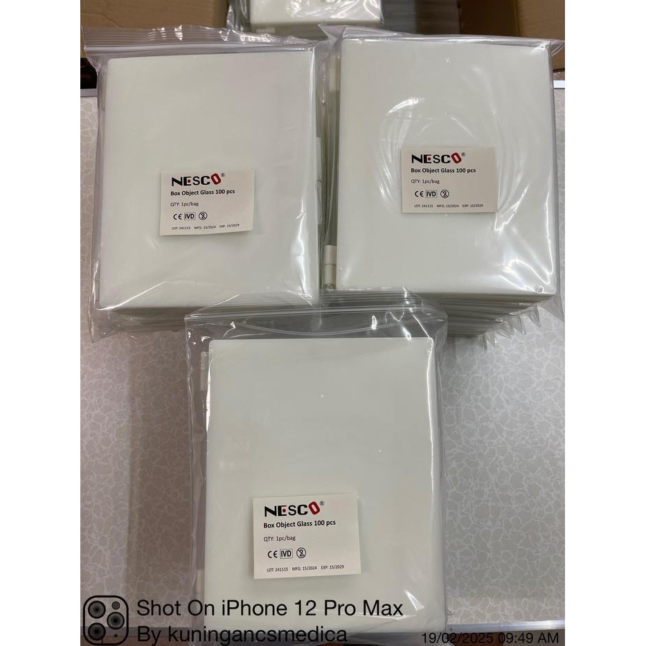 BOX SLIDE PREPARAT KOTAK OBJEK GLASS ISI 100 NESCO KOTAK PREPARAT 100