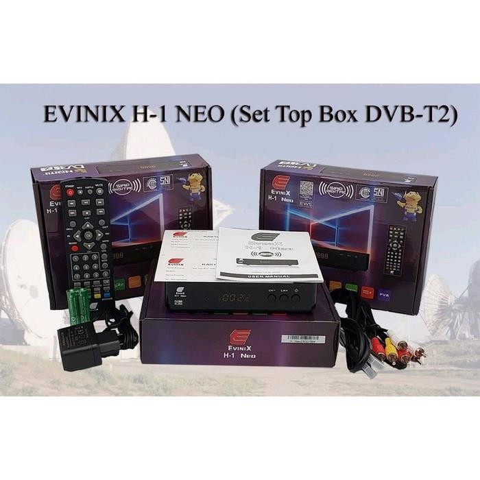 STB EVINIX H-1 NEO dvb-t2 Original kabel HDMI+RCA ADAPTOR PISAH