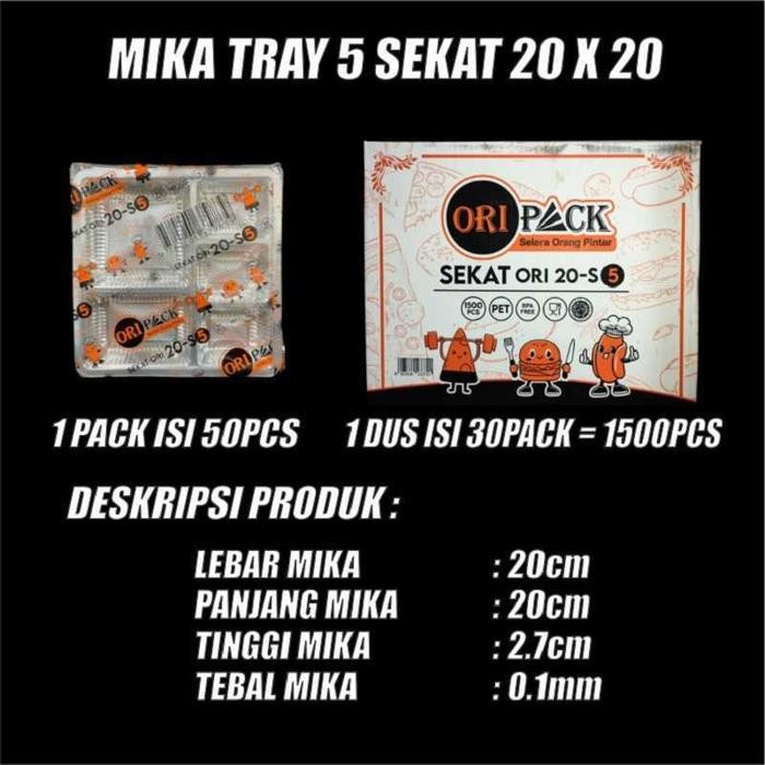 Terbaru Mika Tray Sekat 4, Sekat 5, Sekat 7 Kotak Nasi Mika Tebal