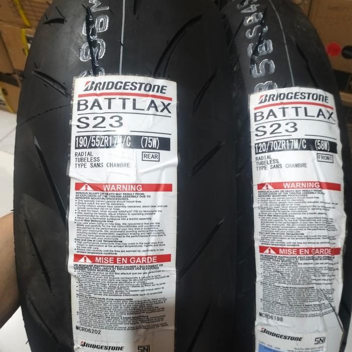Paketan Ban Luar Battlax S22 Uk 120/70-17 & 190/55-17 Tubeless