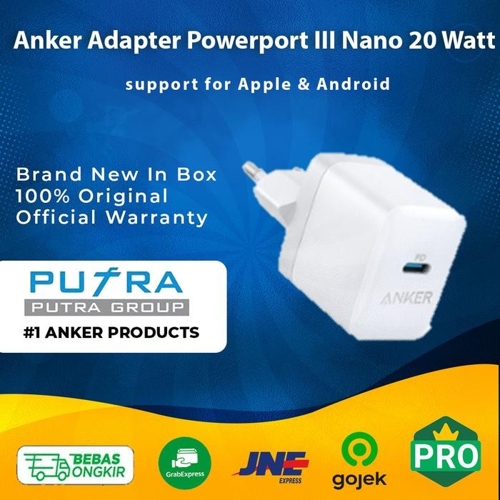 TERBARU (ORIGINAL) ANKER 20W 20 W FAST CHARGING USB C POWER ADAPTER IPHONE 12 TERMURAH