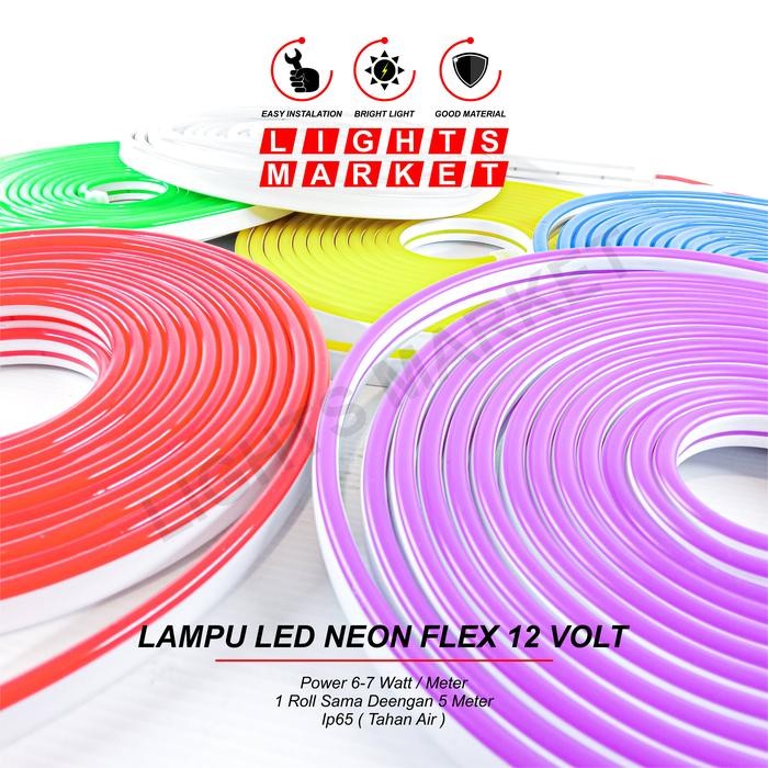 Lampu LED Strip Neon Flexible 12volt 5meter
