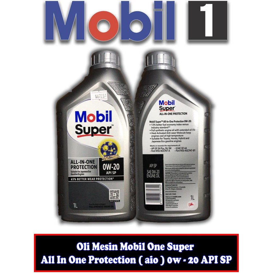 Oli Mesin Mobil 1 Super AIO Protection 0w-20 0W20 API SP -67231dus-