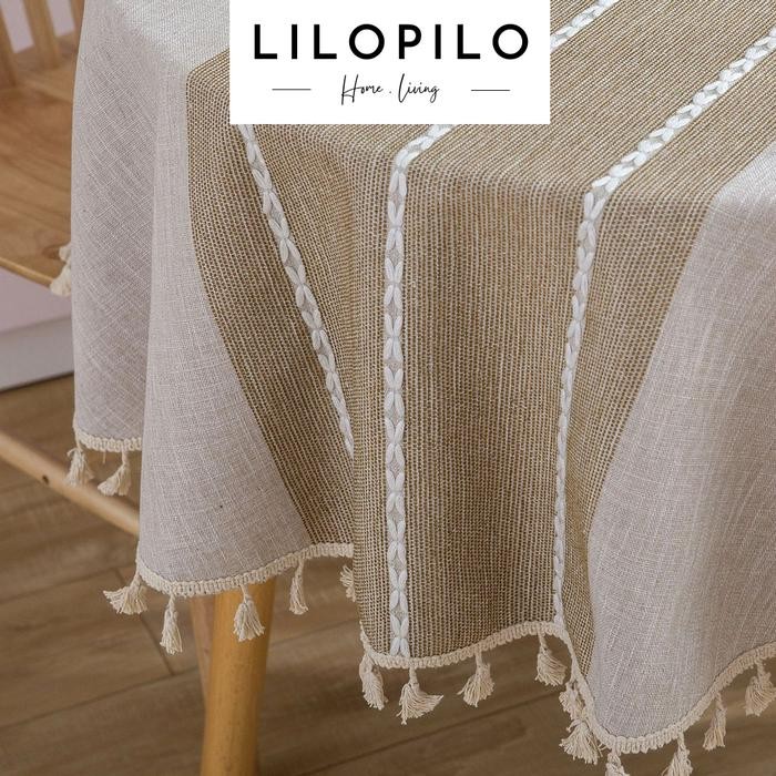 OPILO Taplak Alas Meja Makan Bundar Meja Makan Bulat Bahan Kain / Round Tablecloth Katun