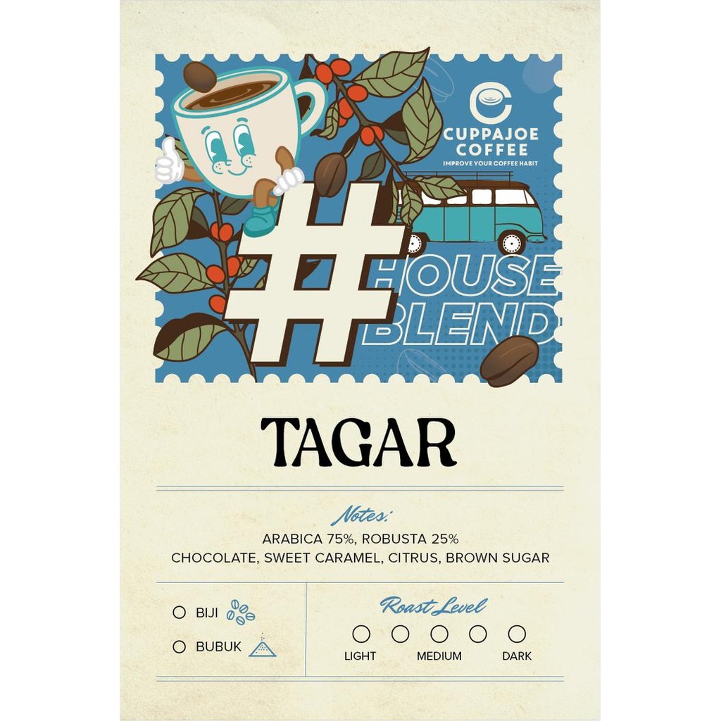 

Kopi Arabika Robusta Houseblend Tagar (Tanjung Sari - Garut) 1 Kg