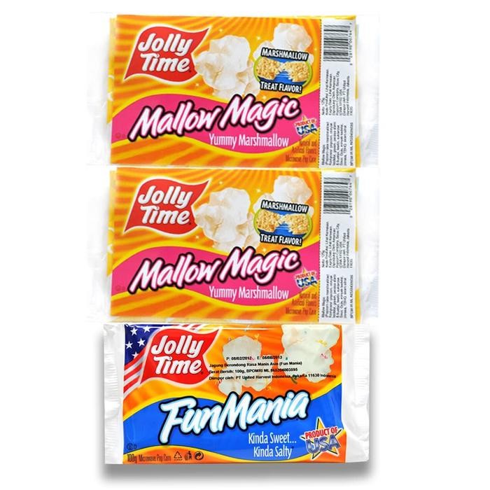 

Diskon! Promo Paket Duo Mallow Funmania 3 Pcs - Jolly Time Microwave Popcorn