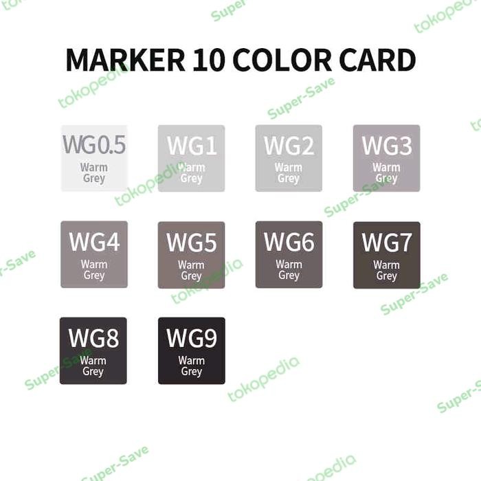 

TouchMark T3 color marker Grayscale 10 warna = Copic Sketch