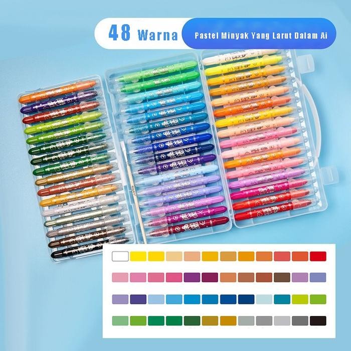 

Grasp Sedang Crayon Original 12/24/36/48 Warna Water Soluable Crayon Krayon Mewarnai