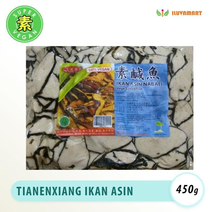 

Diskon! Promo Tian En Xiang Sliced Salted Fish Vegan 450Gr Ikan Asin Nabati