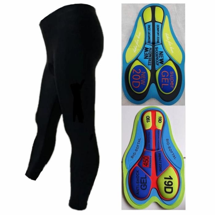 Celana Sepeda Panjang Padding Gel Ketat Pria Wanita Cowok Cewek