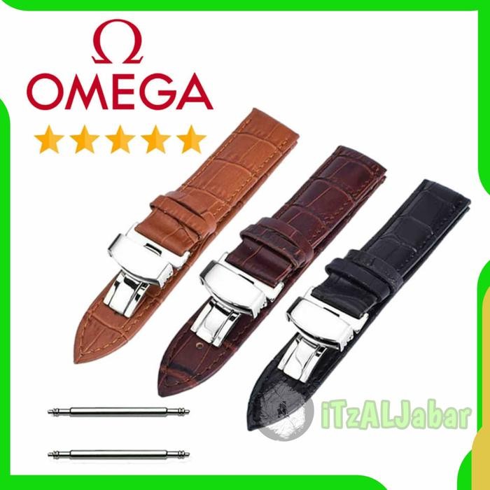Tali jam tangan OMEGA Speedmaster Kulit Leather strap 20mm 22mm