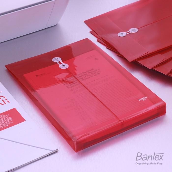 

Bantex Map Plastik Tali Folio F4 12pcs String Envelope Merah 3223-09 Berkualitas