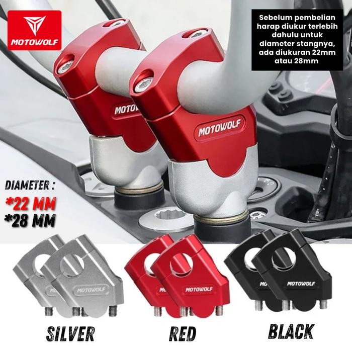 Motowolf Peninggi Stang Motor Raiser Stang Honda ADV Yamaha Universal