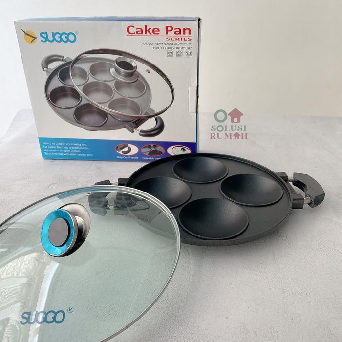 Panci Cetak Kue Pancake Serabi 4 Lubang Teflon Anti Lengket - Cake Pan