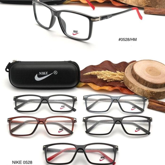 Frame Kacamata Pria Sporty Nike 0528 Kotak Gratis Lensa Anti Radiasi