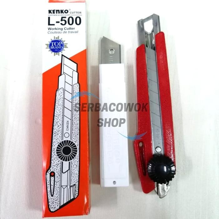 

ID PAKET PISAU CUTTER KENKO L 500 BESAR + ISI CUTTER 1 PAK CUTTING KNIFE