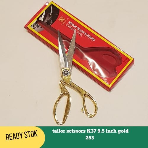 

ID GUNTING KAIN BAJU STAINLESS BESAR WARNA GOLD 9,5 " INCH