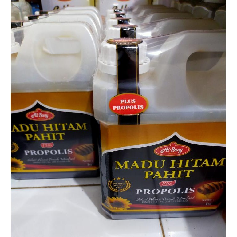 

MADU HITAM PAHIT PLUS PROPOLIS 1KG / 1000GRAM AL BANY ASLI MURNI