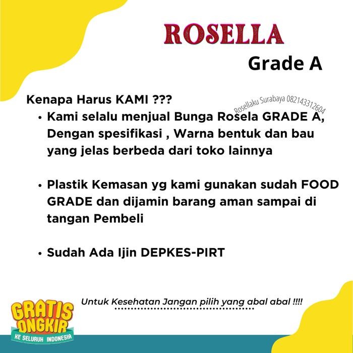 

OBAT DIET/DETOX PELUNTUR LEMAK HERBAL/TEH ROSELLA PREMIUM BUNGA ROSELA