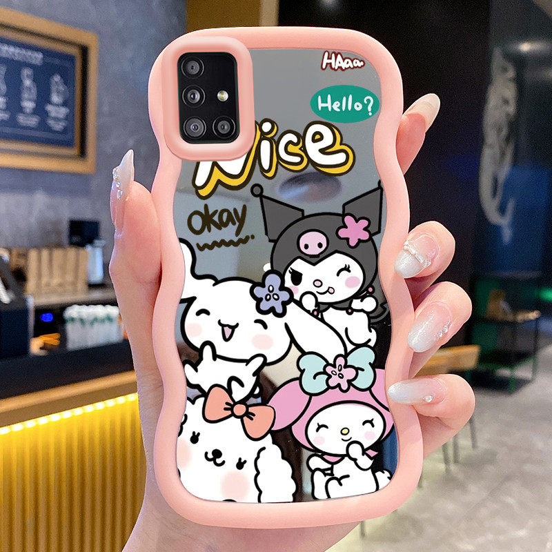 Casing Untuk Samsung A51 M40s Case Casing karakter kartun Ponsel Tepi Gelombang Cermin Silikon Softc