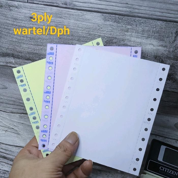 

Kertas Continuous Form Wartel/Dph 3Ply 500Set
