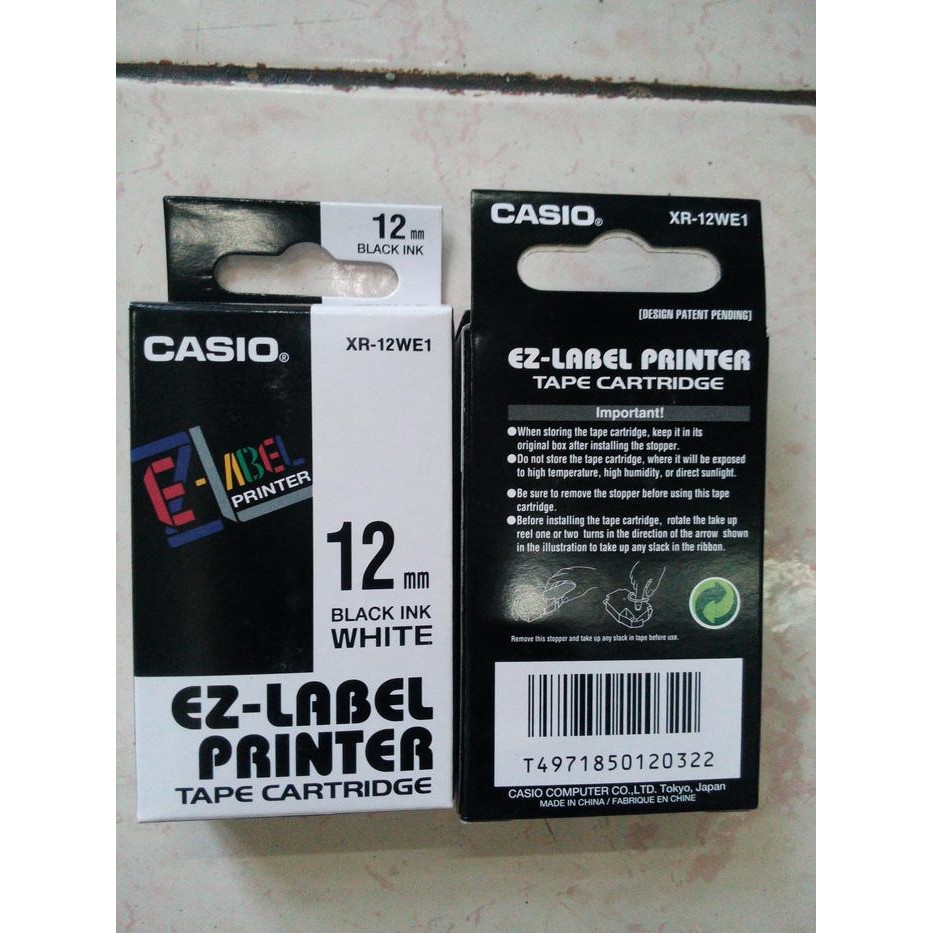 

Casio Tape Ez Label Xr12We1 Black In White 12Mm