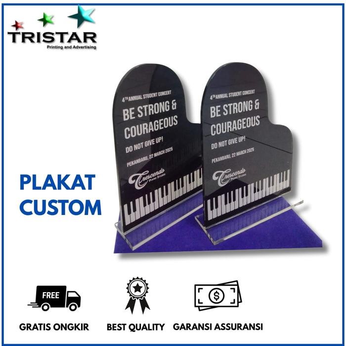 Akrilik plakat/Piagam/Trophy bening tebal 8mm / acrylic 8mm termurah 
