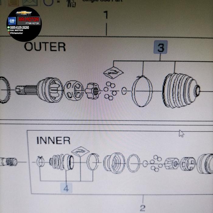 Karet Boot Cv Joint Outer Optra Estate 1.6 /Karet Boot Cv Joint Iner
