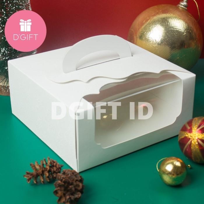 (Allthebest) Box Kue Tart Mika Kotak Kue Mika Dus Mika Kue Transparan 22x22x10cm