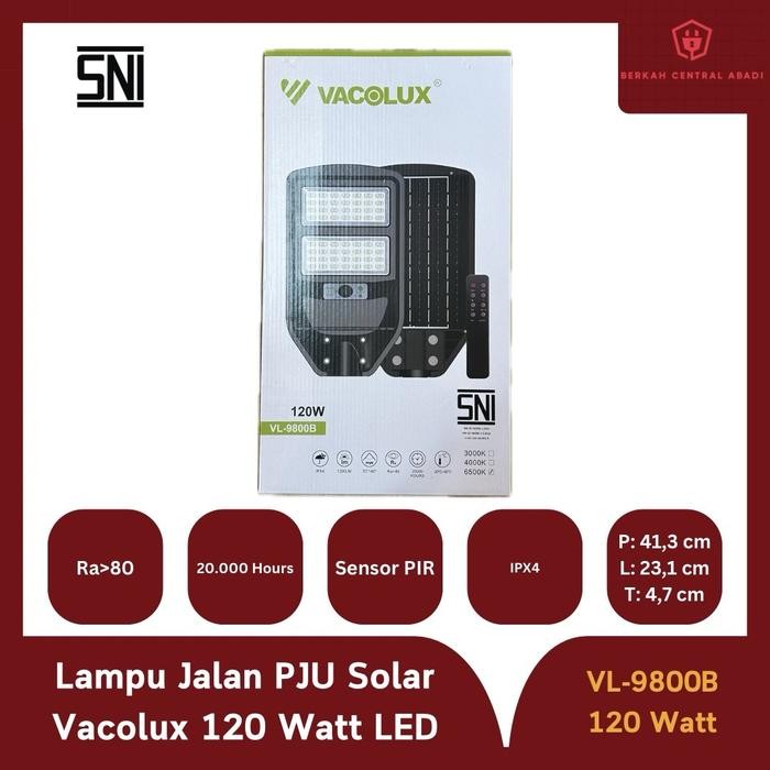 Lampu Jalan PJU Solar Vacolux 120 Watt LED Tenaga Surya SNI VL9800B