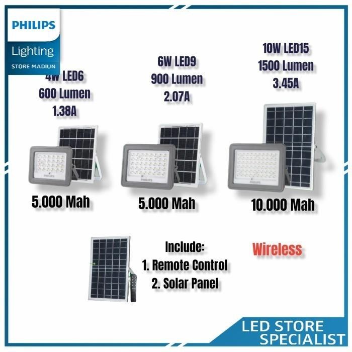 Lampu sorot PHILIPS BVC080 BVC 080 6W 6Watt solar cell led tembak 6 W