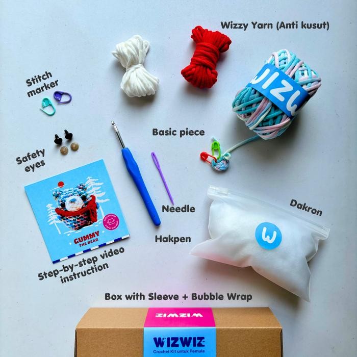 DIY Crochet Kit Amigurumi - Gummy The Bear - Rajut Boneka Pemula