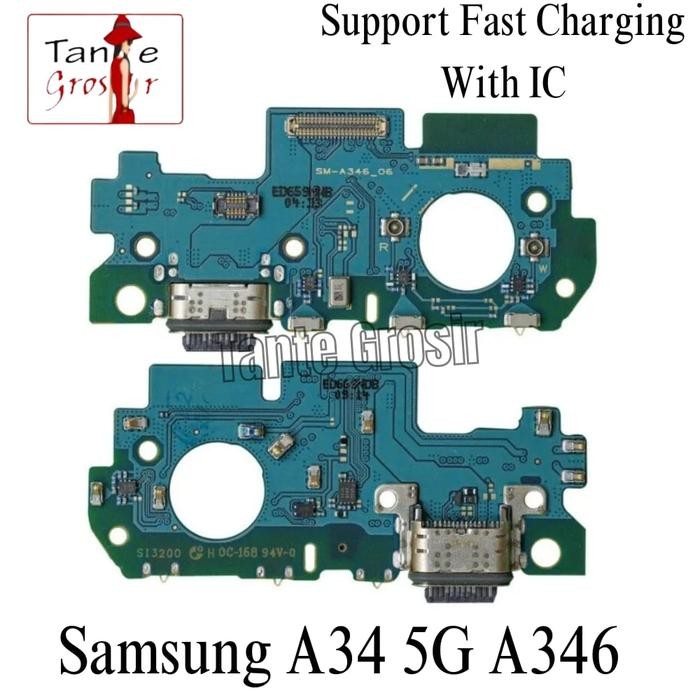 KONEKTOR CAS SAMSUNG A34 5G FLEXIBLE PAPAN CAS CHARGER BOARD ORIGINAL
