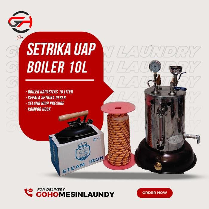 Setrika Uap Laundry Boiler 10L / Setrika Uap Boiler 10 Liter