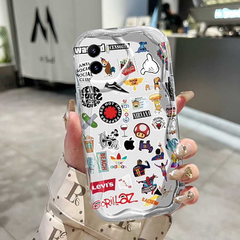 Casing Hp Untuk VIVO Y15s Y15a Y01 Y02s Case Merek trendi Kasing Silikon Softcase Bezel Cesing ponse