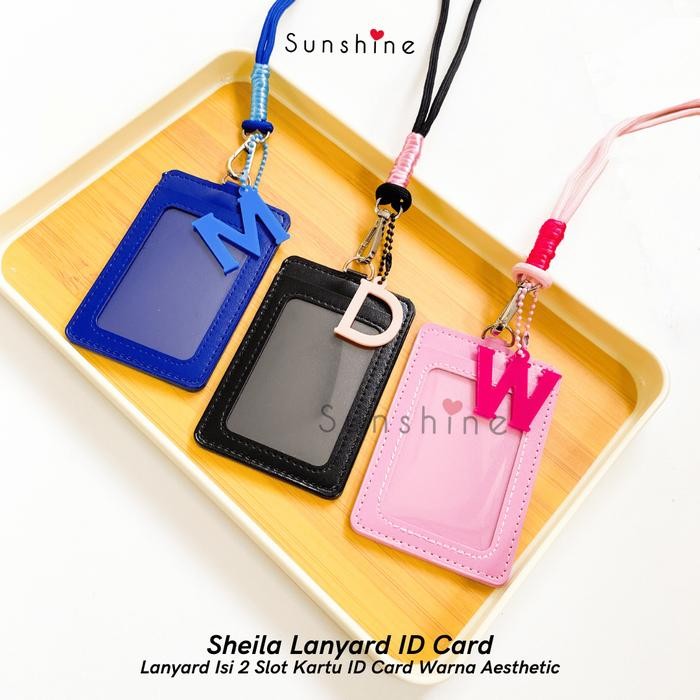 

ID SUNSHINELOVE.ID - SHEILA LANYARD ID CARD HOLDER AESTHETIC BISA PILIH HURUF - LANYARD NAME TAG