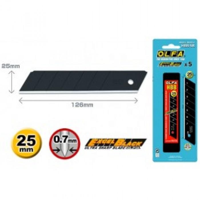 

ID REFILL PISAU CUTTER 25MM HBB-5B OLFA SPARE BLADE (5 PCS/PACK) BLACK