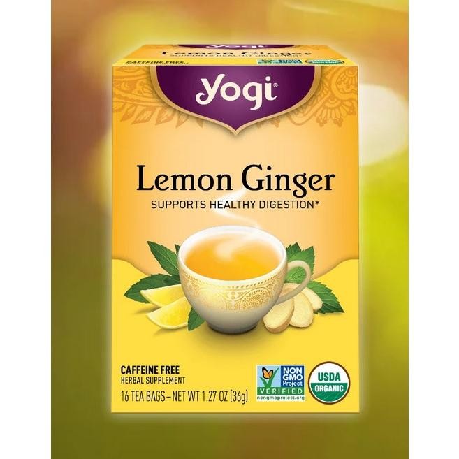 

Yogi Tea Lemon Ginger, Caffeine-Free Organic Herbal Tea, Wellness Tea