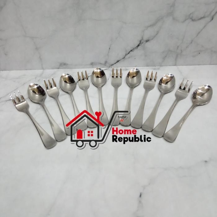 Bima Sendok Teh Garpu Kue Teaspoon Cake Fork Stainless 304 Sendok Bima