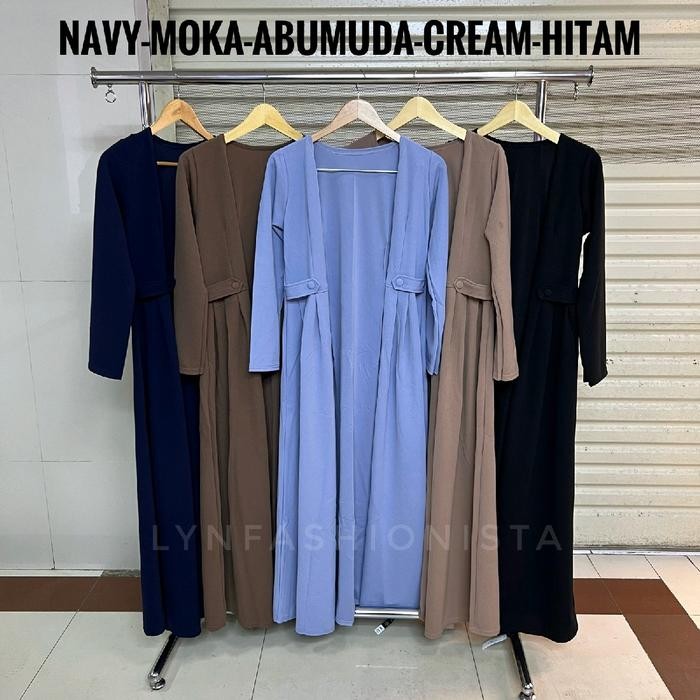Long Cardigan Panjang Outer Wanita Muslimah Jeruk Tebal Adem/Vika