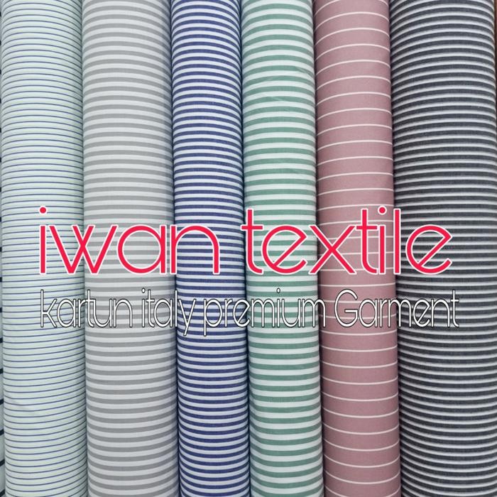 

Kain Katun Italy Bahan Kemeja Premium Dress Gamis Koko Pria / Wanita Motif Garis Garis Katun Garment