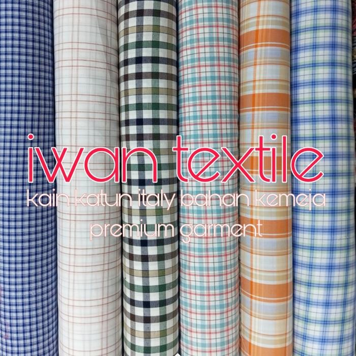 

Kain Kotak Kotak Bahan Kemeja Katun Premium Cotton Italy