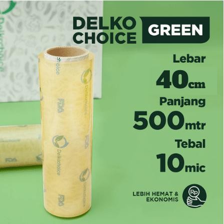 plastik cling wrap pembungkus makanan delkochoice green 40cm termurah